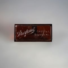 Antique Pairpoint Crystal Advertising Amber Glass Paperweight C1920