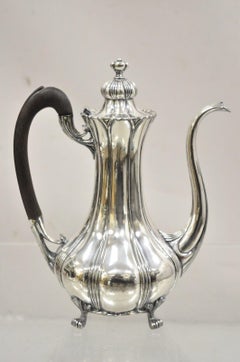Antique Pairpoint Mfg Victorian Silver Plated Tea Pot Coffee Pot w/ Wood Handle
