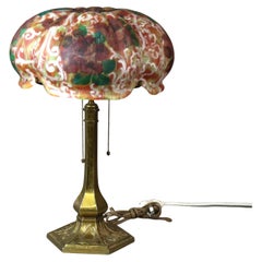 Antique Pairpoint “Venice” Reverse Painted Table Lamp with Roses C1920