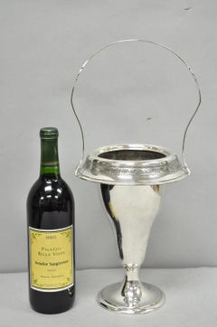 Antique Pairpoint Victorian Silver Plated Fluted Brides Flower Basket Vase