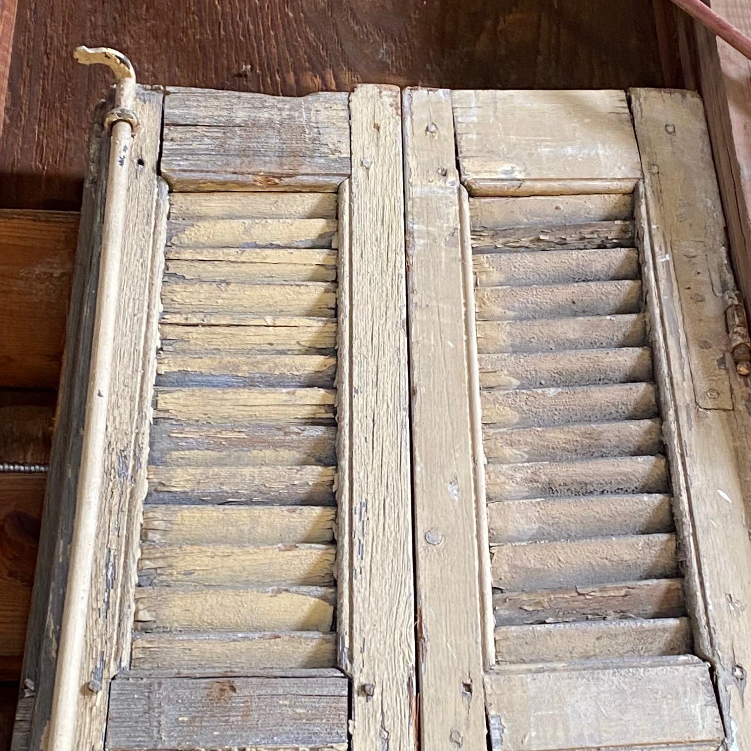Antique Pairs of Tall French Painted Shutters from a Chateau in Provence  For Sale 4
