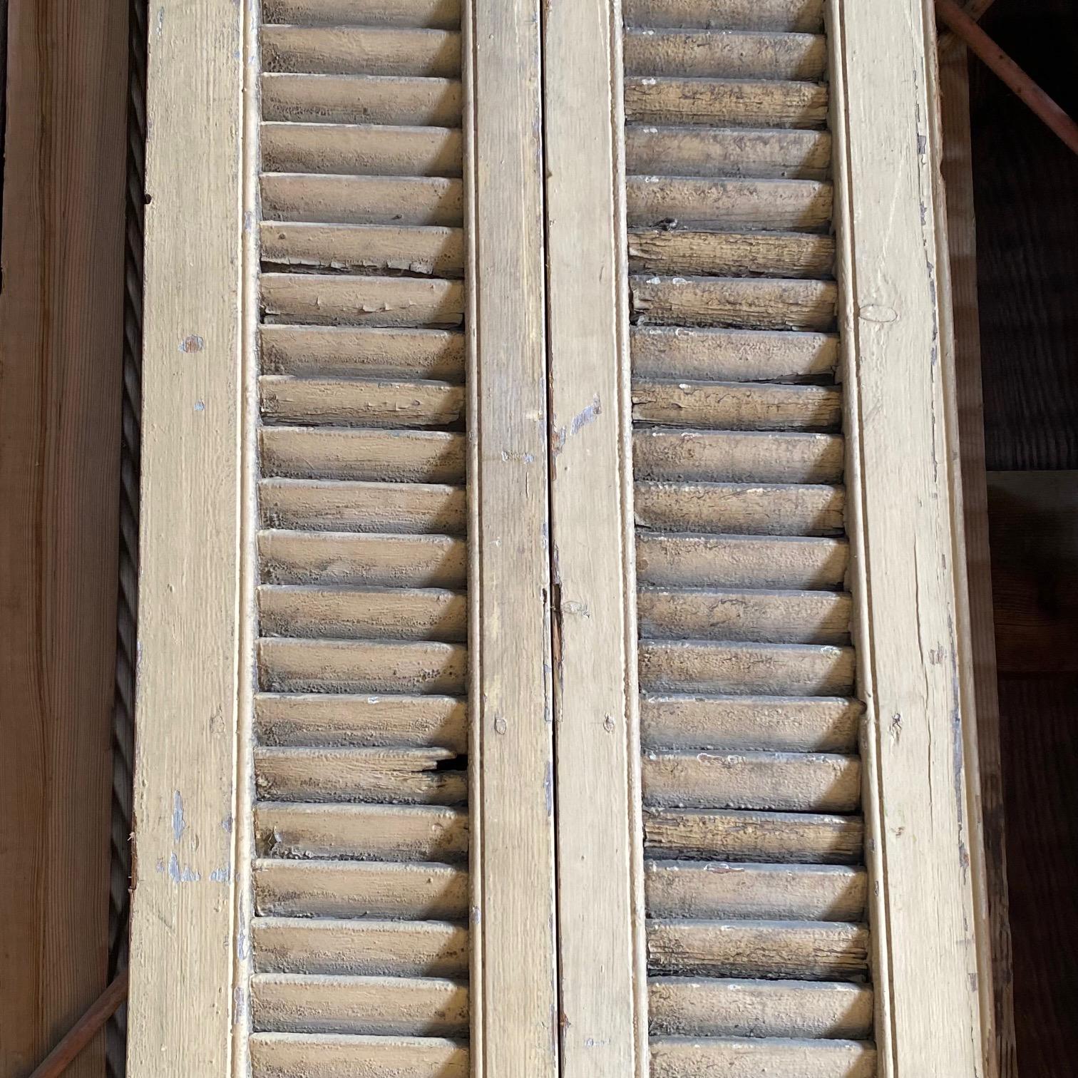 Antique Pairs of Tall French Painted Shutters from a Chateau in Provence  For Sale 5