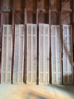 Antique Pairs of Tall French Painted Shutters from a Chateau in Provence