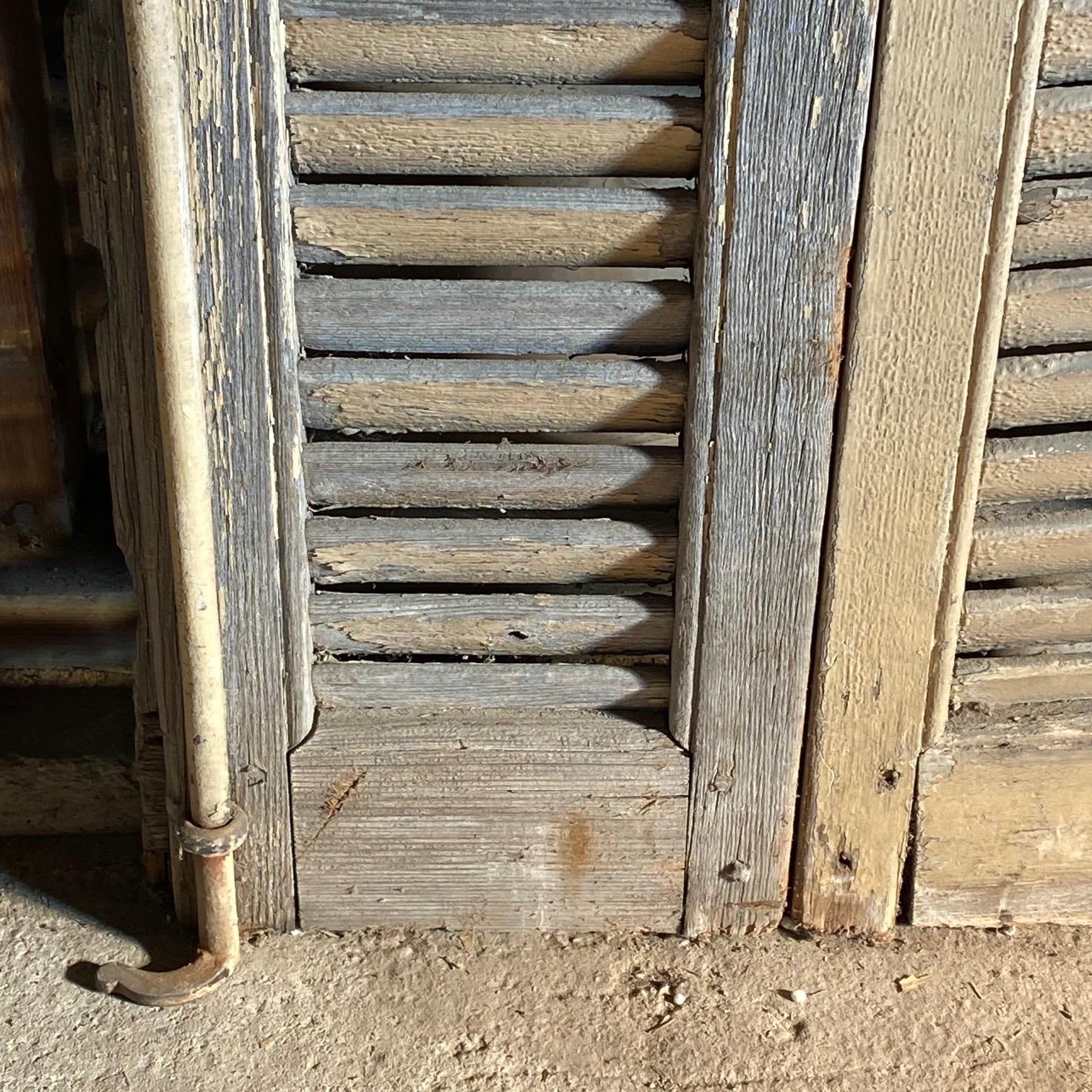 Antique Pairs of Tall French Painted Shutters from a Chateau in Provence  For Sale 3