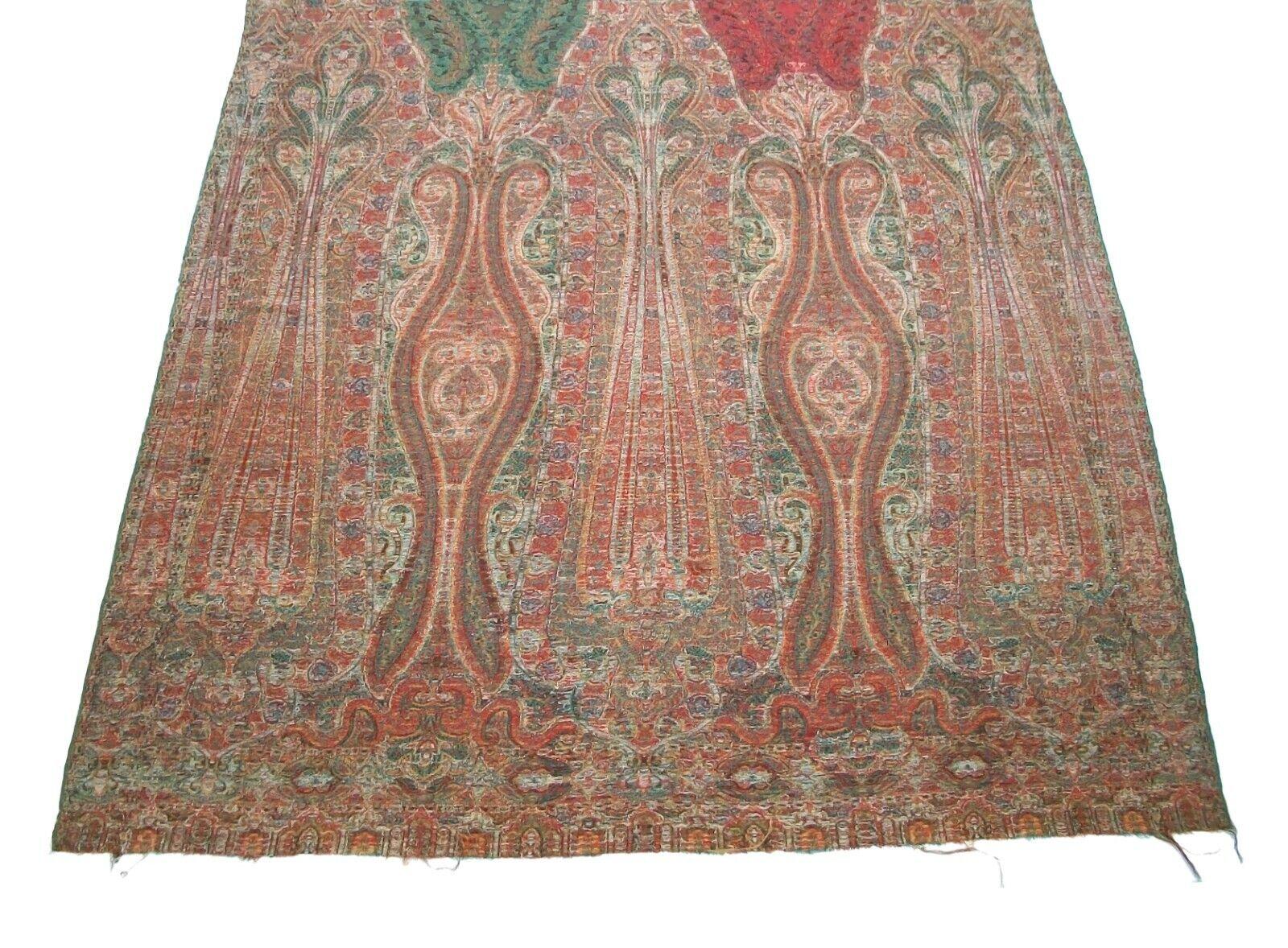 Antiker Paisley-Schal, fein gewebt, Schottland. CIRCA 1850er Jahre im Angebot 4