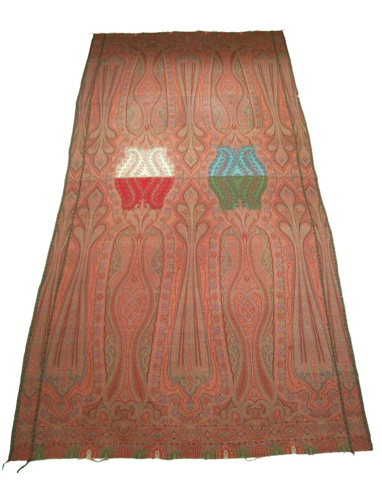 Victorian Antique Paisley Shawl, Fine Weave, Scotland. Circa 1850's For Sale