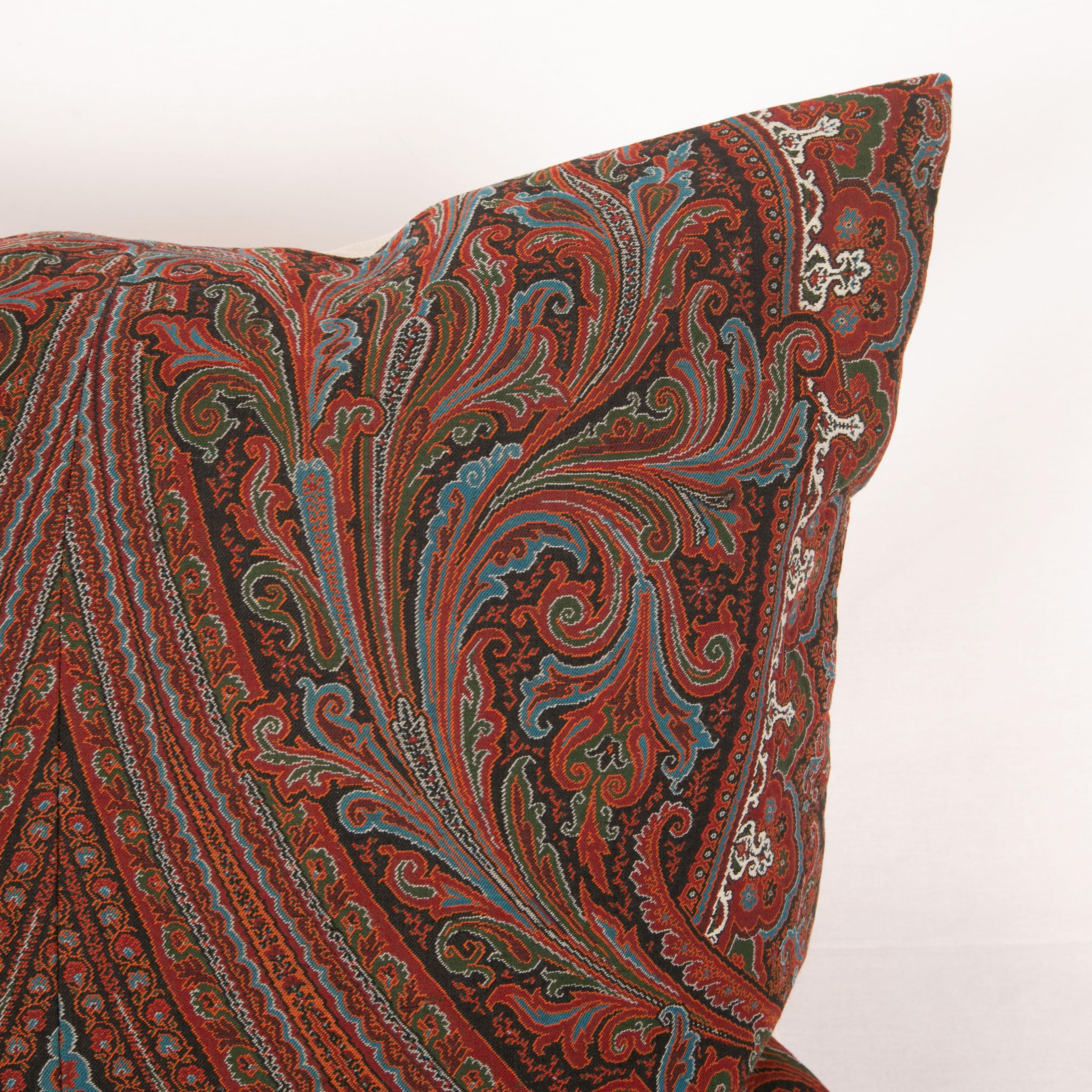 Woven Antique Paisley Shawl Pillow, 19th C.