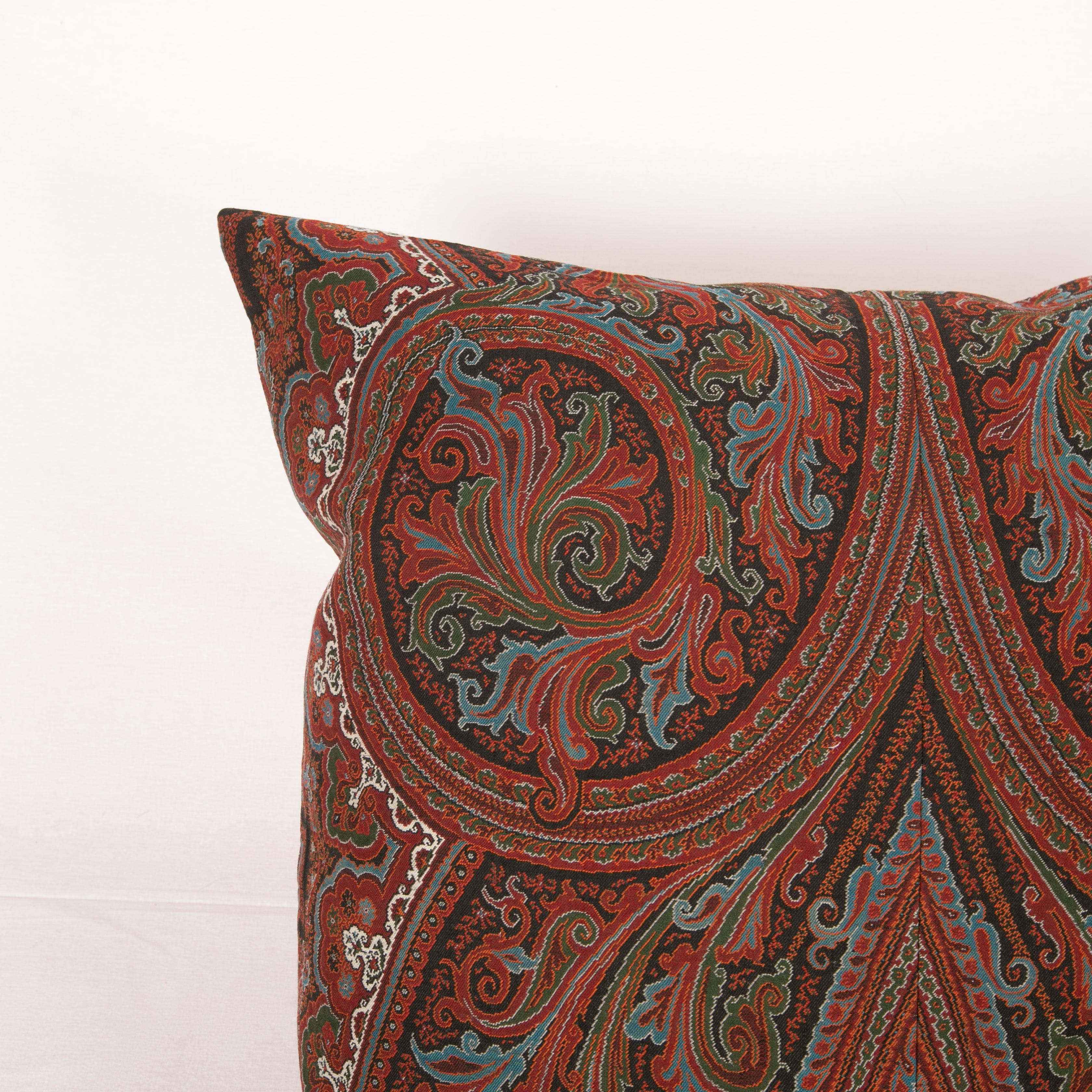 Woven Antique Paisley Shawl Pillow, 19th C.