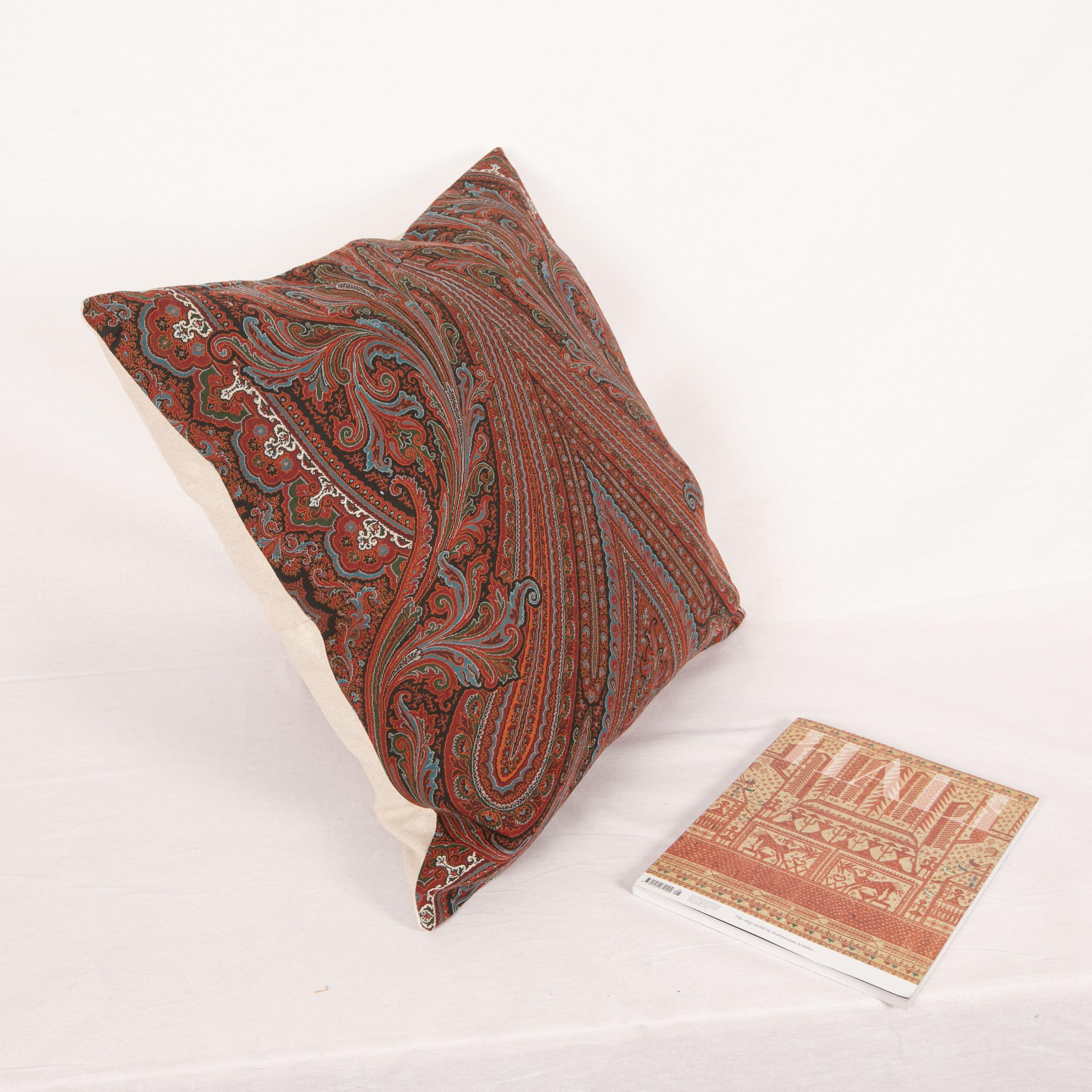 Wool Antique Paisley Shawl Pillow, 19th C.