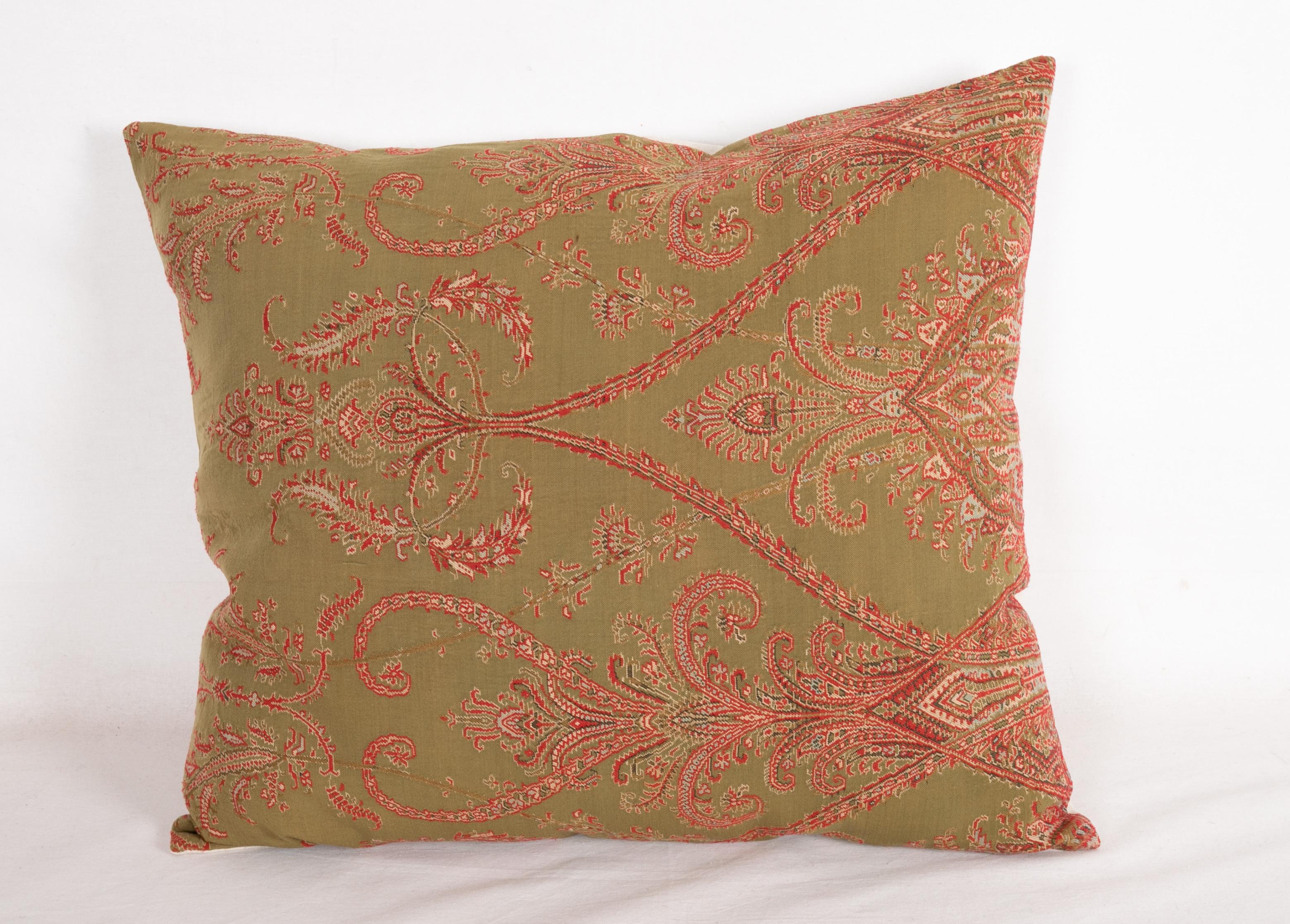 French Antique Paisley Wool Pillow Cases, 19th Century For Sale