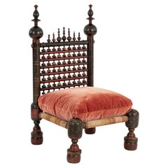 Antique Pakistani Punjabi Wooden Tribal Chair
