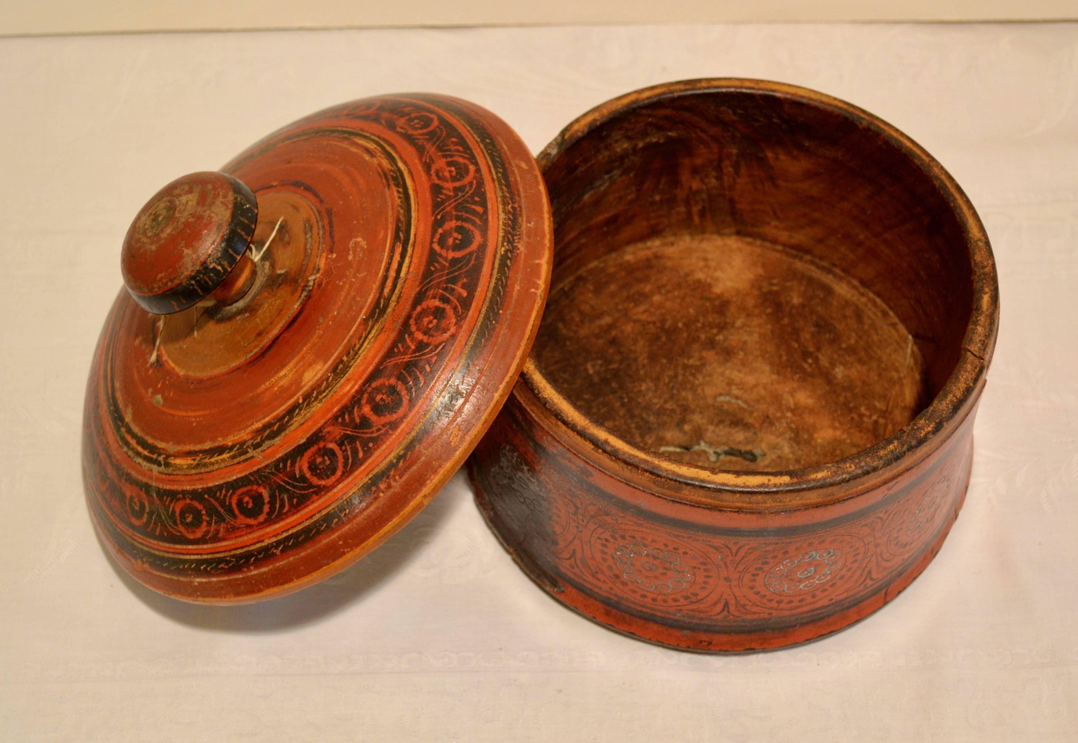 Hand-Painted Antique Pakistani Tribal Spice Box