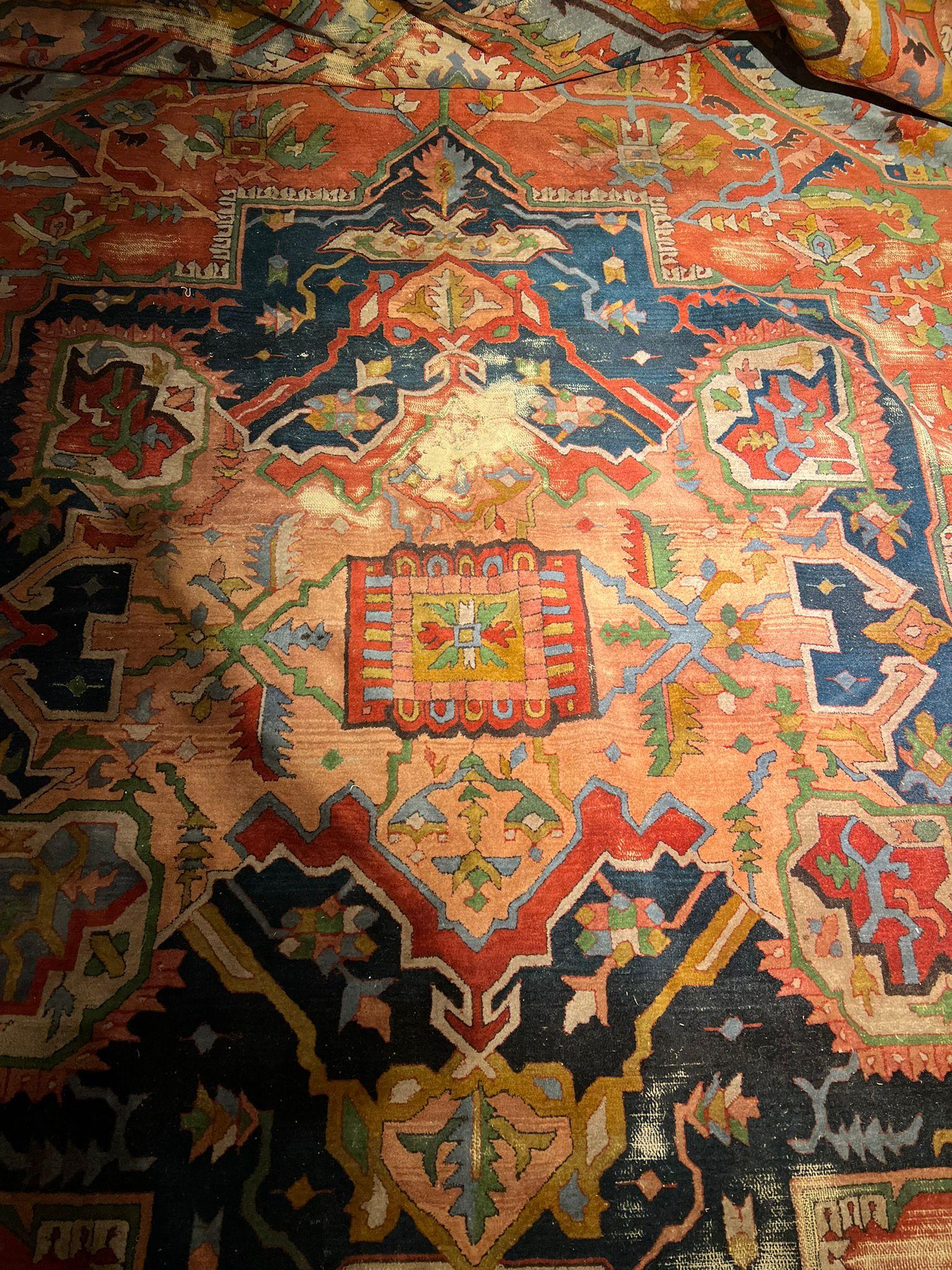 Antique Palace Carpet Tefset with Heriz Pattern Oversize For Sale 1