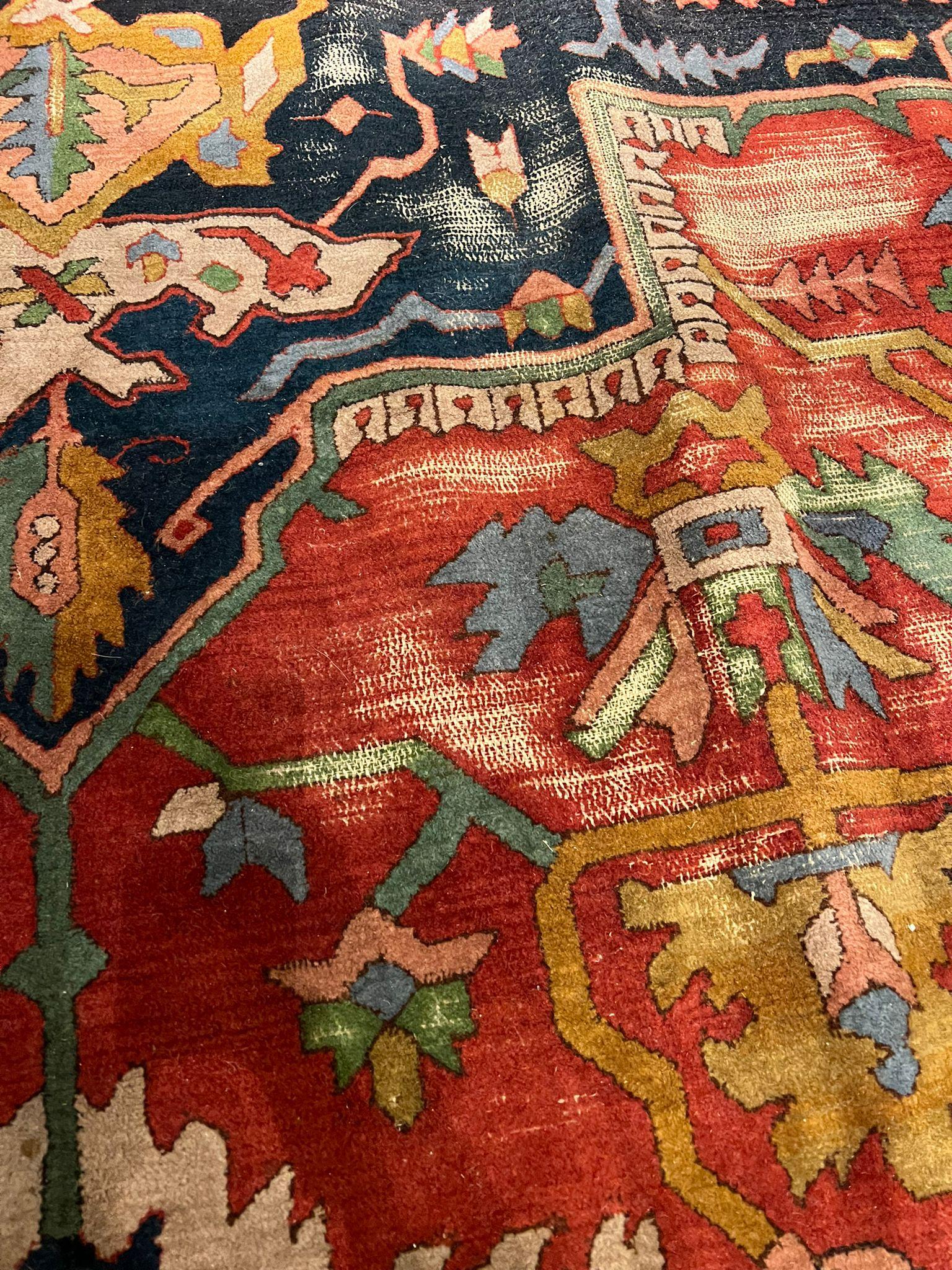 Antique Palace Carpet Tefset with Heriz Pattern Oversize For Sale 2
