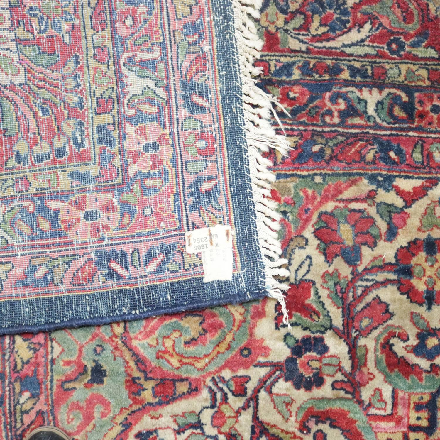 Antique Palace Size Hand-Knotted Wool Sarouk Persian Carpet, circa 1930 In Good Condition In Big Flats, NY