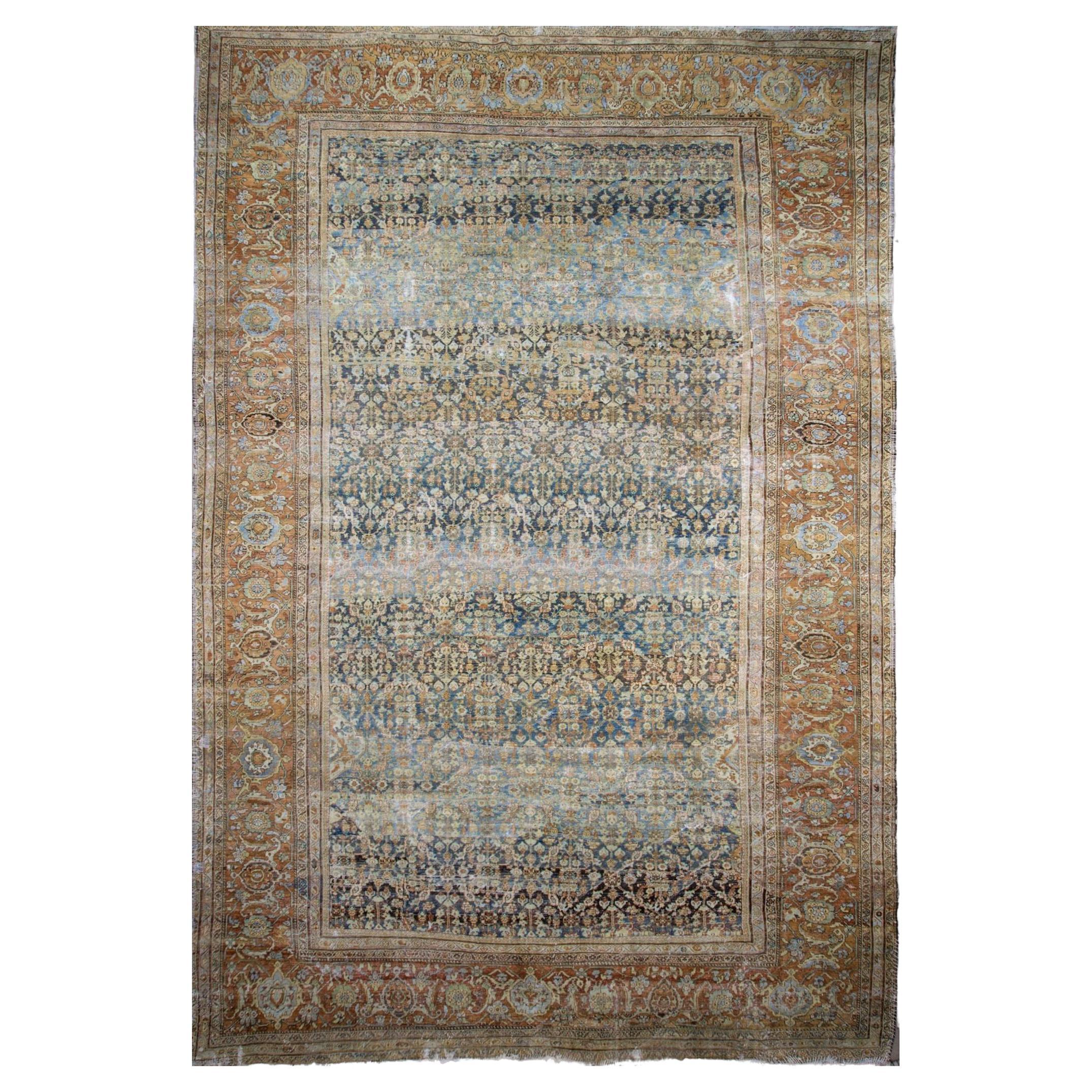 Antique Palace Size Persian Mahal Rug For Sale