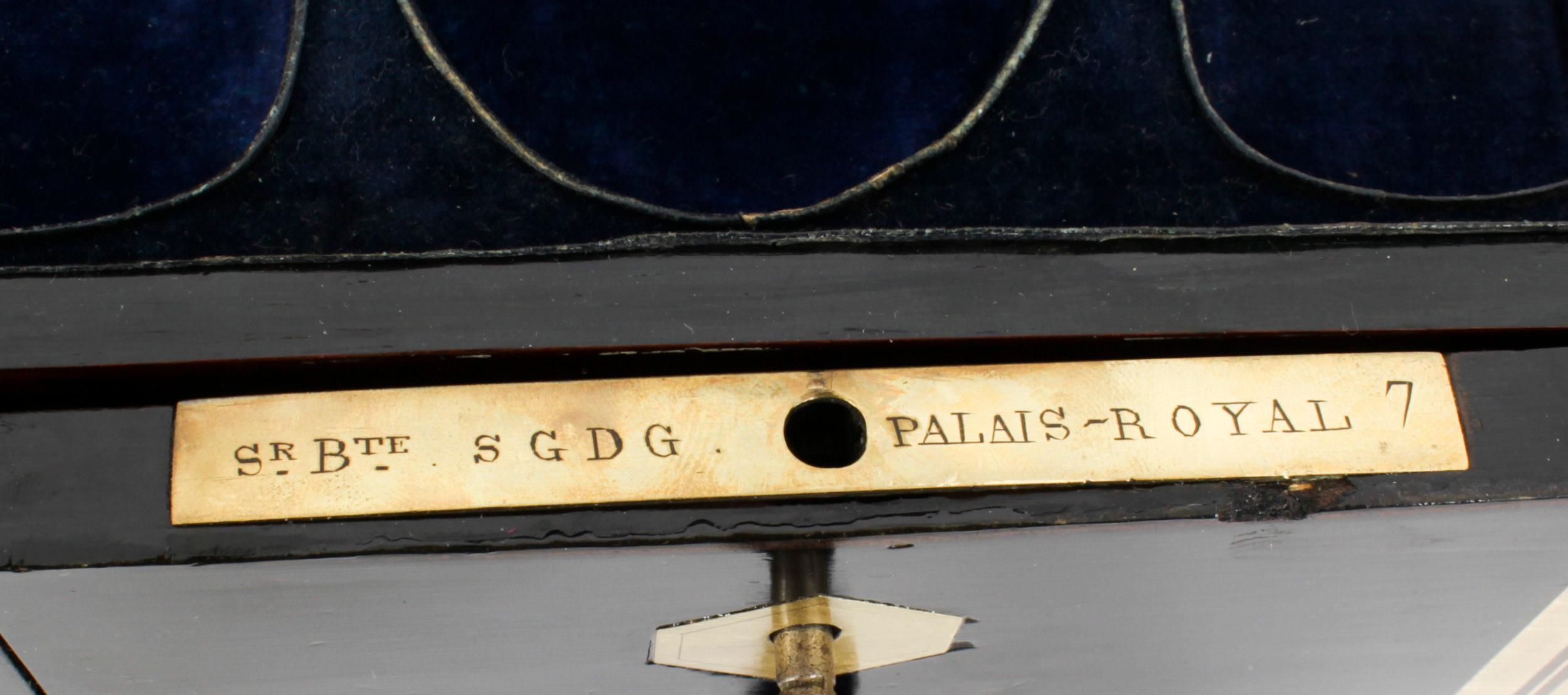Antique Palais Royal French Casket Necessaire Vanity Chest by L. Dujat 19th C For Sale 6