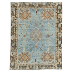 Antique Pale Blue Turkish Sivas Area Rug  4'8 x 6'