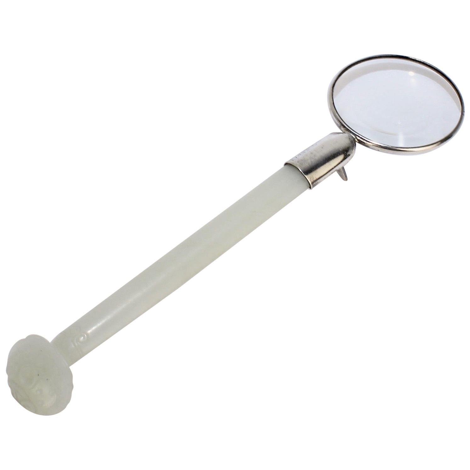 Jade and Sterling Silver Large Magnifying Glass For Sale at 1stDibs