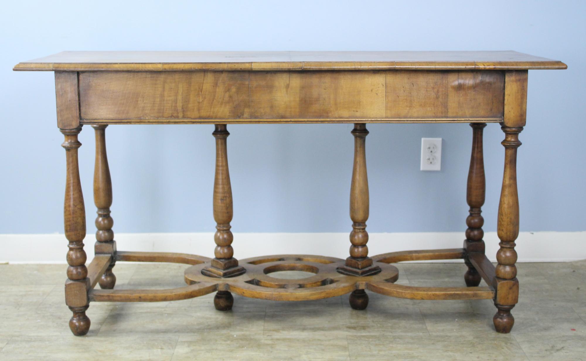 Antique Pale Walnut Console 6