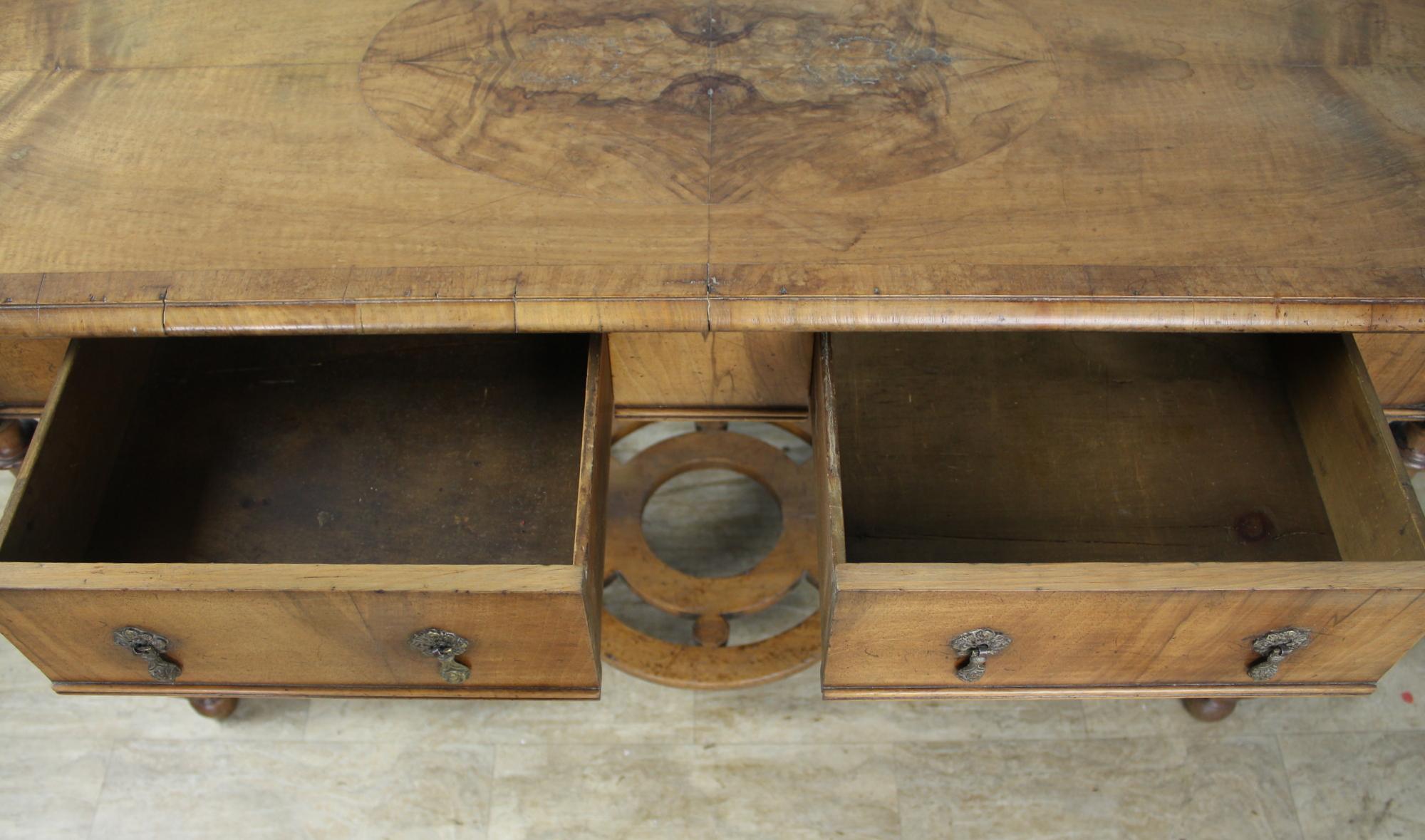 Antique Pale Walnut Console 7