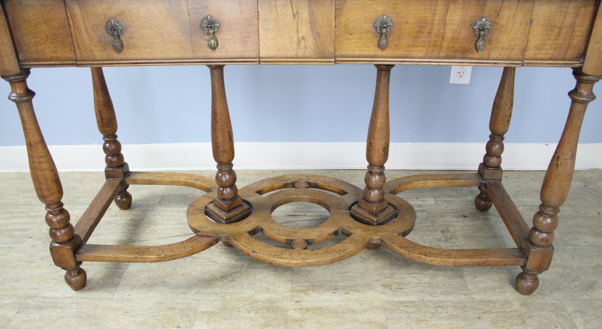 Antique Pale Walnut Console In Good Condition In Port Chester, NY