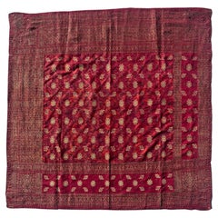 Antique Palembang Man's Songket and Ikat Ceremonial Head Cloth (iket kepala)