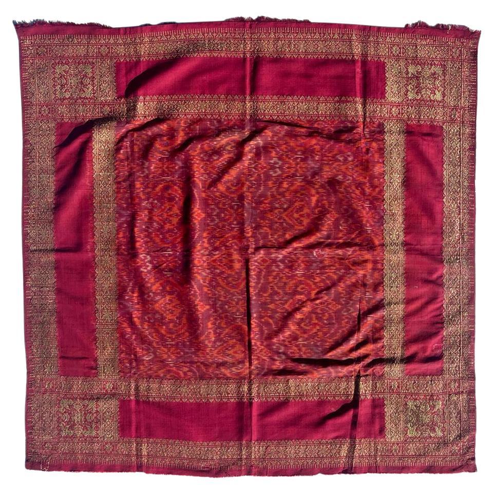 Antico Songket da uomo di Palembang e abito da cerimonia Ikat (iket kepala). in vendita