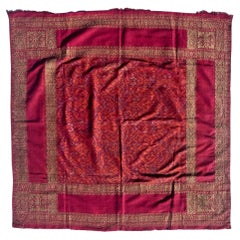 Antique Palembang Man's Songket and Ikat Ceremonial Head Cloth (iket kepala).