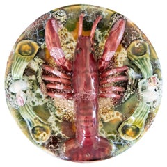 Antique Palissy Majolica Lobster Plate