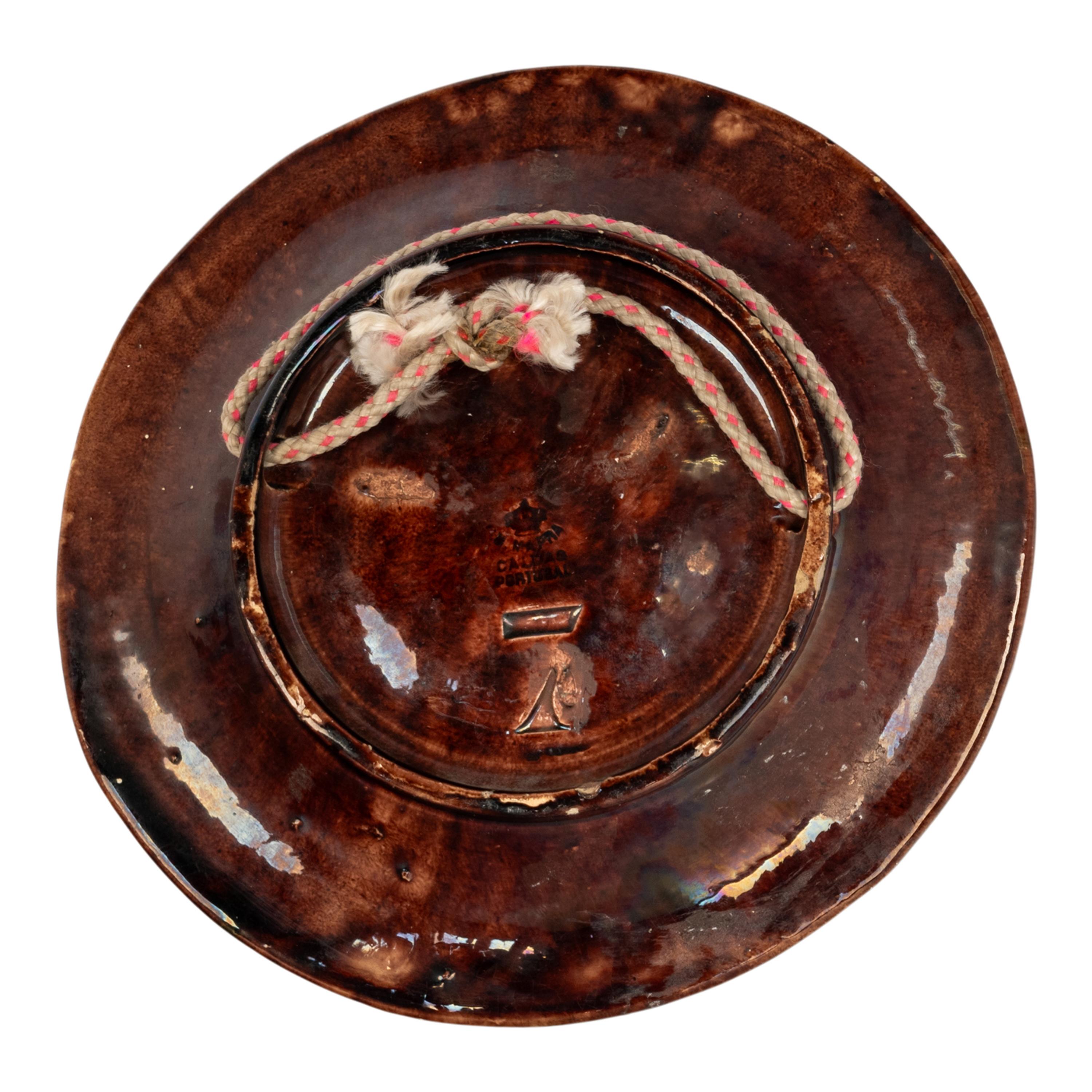 Antique Palissy Ware Portuguese Mafra Majolica Pottery Plate Lizard Snake 1880 6