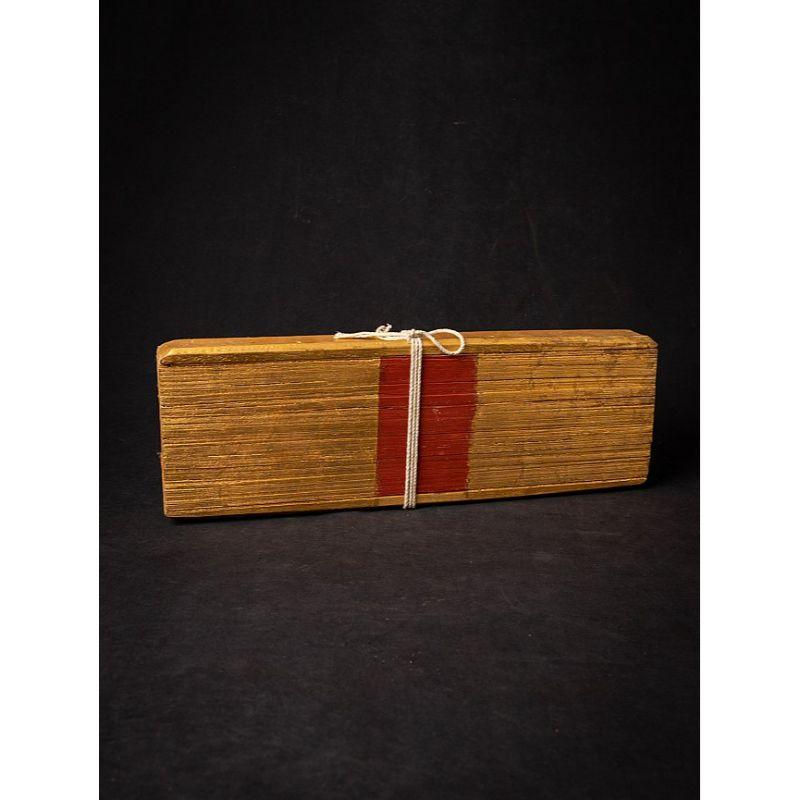 Wood Antique Palm Leave Manuscript Book from Burma For Sale