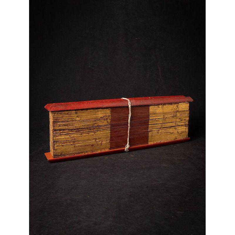Wood Antique Palm Leave Manuscript Book from, Burma For Sale