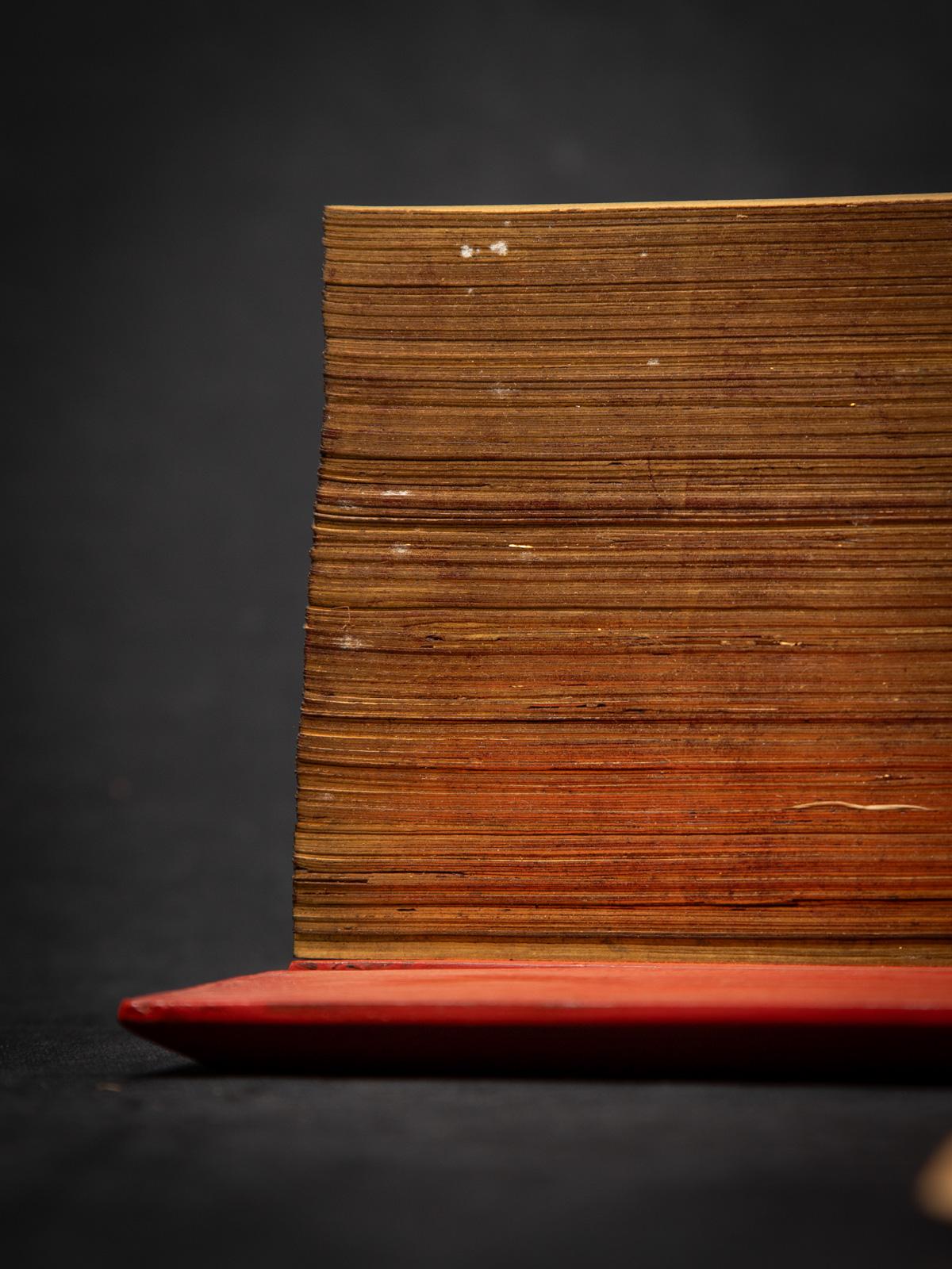 Antikes Palmblatt Manuskript Buch - Parabaik Buch aus Burma (Birmanisch) im Angebot