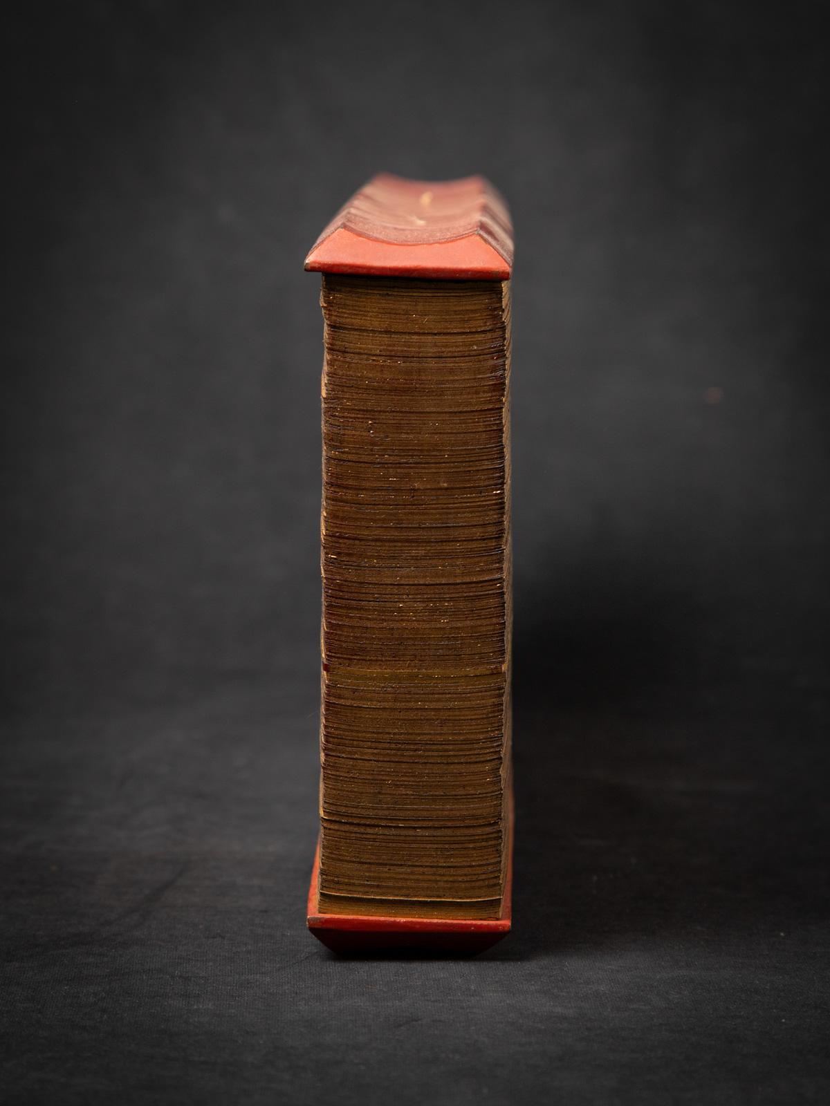 Antikes Palmblatt Manuskript Buch  - Parabaik-Buch aus Birma (19. Jahrhundert) im Angebot