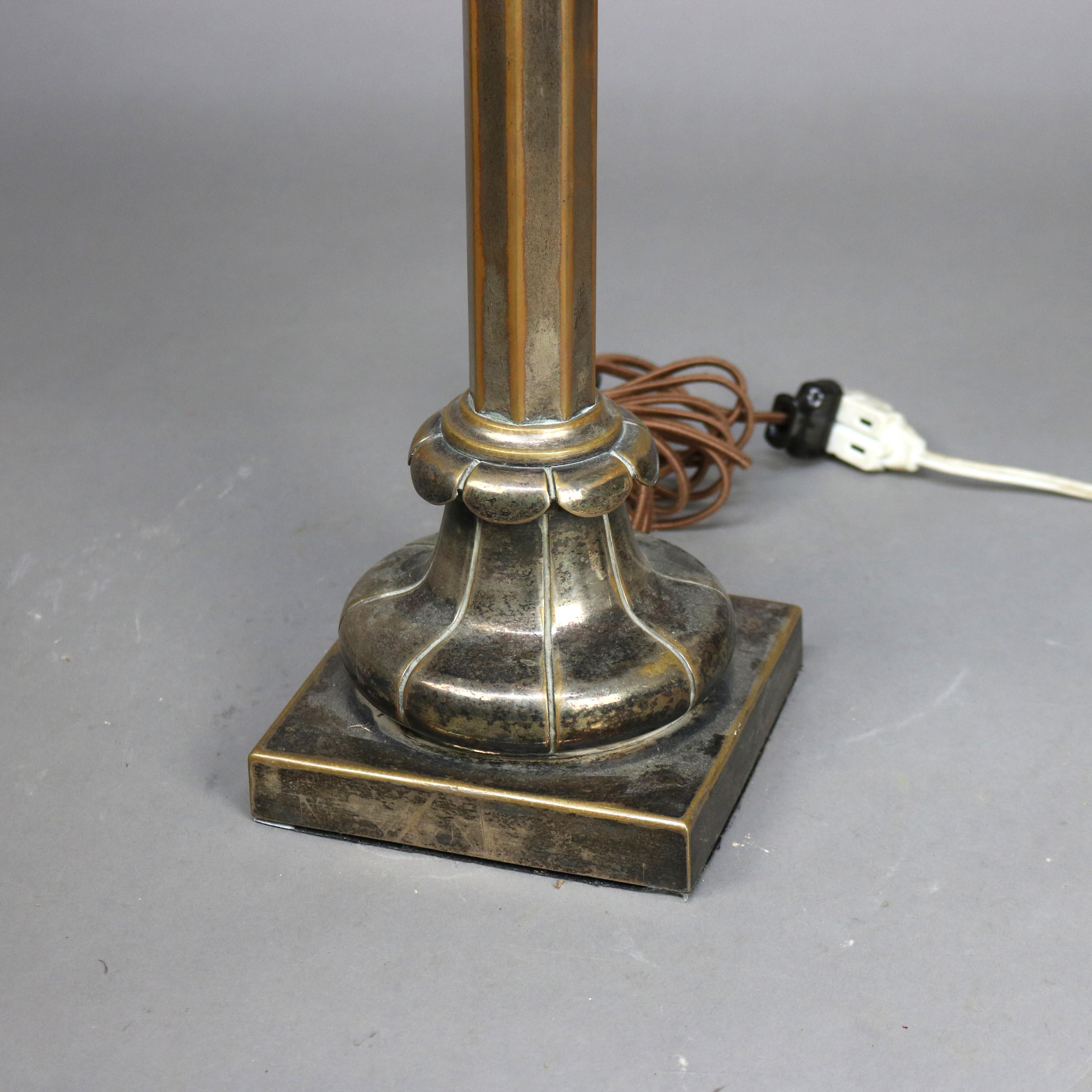 Antike Palmer & Co. Empire Bronze & Kristall Öllampe mit geschliffenem Glas Font C1840 (amerikanisch) im Angebot
