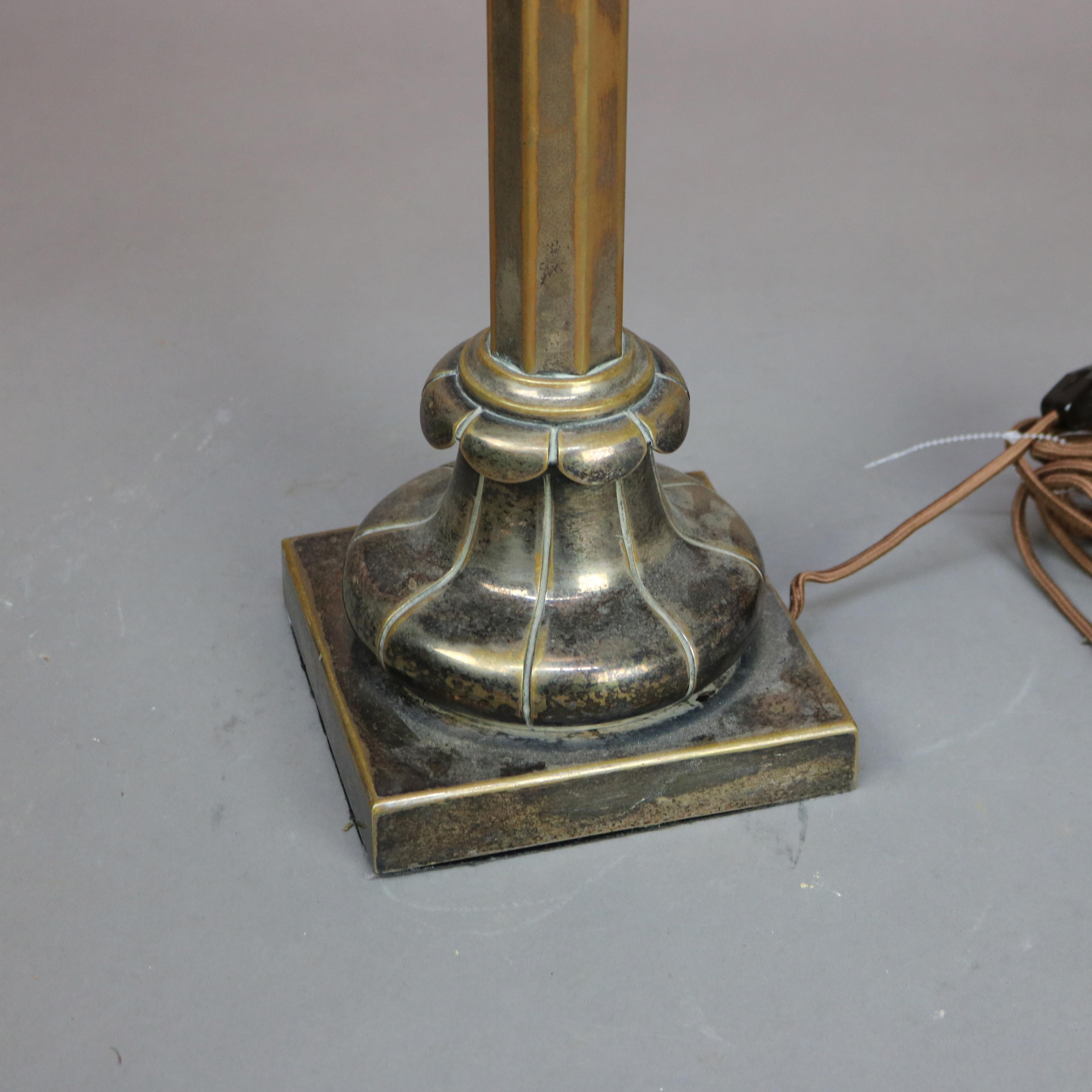 Antike Palmer & Co. Empire Bronze & Kristall Öllampe mit geschliffenem Glas Font C1840 im Angebot 2