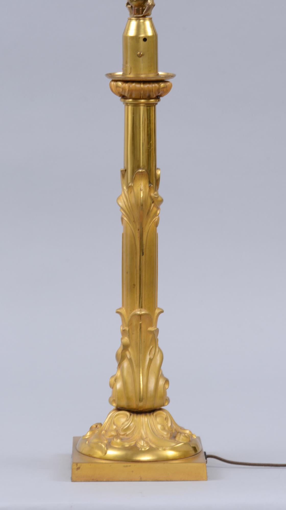 William IV Antique Palmer & Co. Gilded Brass Lamp, circa 1835 For Sale