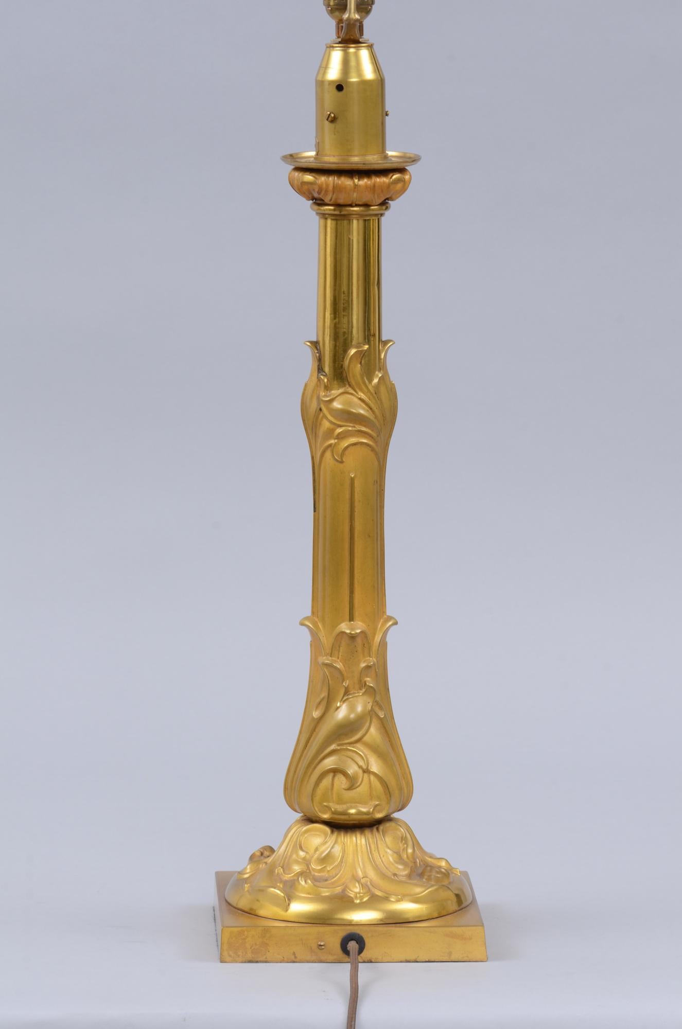 English Antique Palmer & Co. Gilded Brass Lamp, circa 1835 For Sale