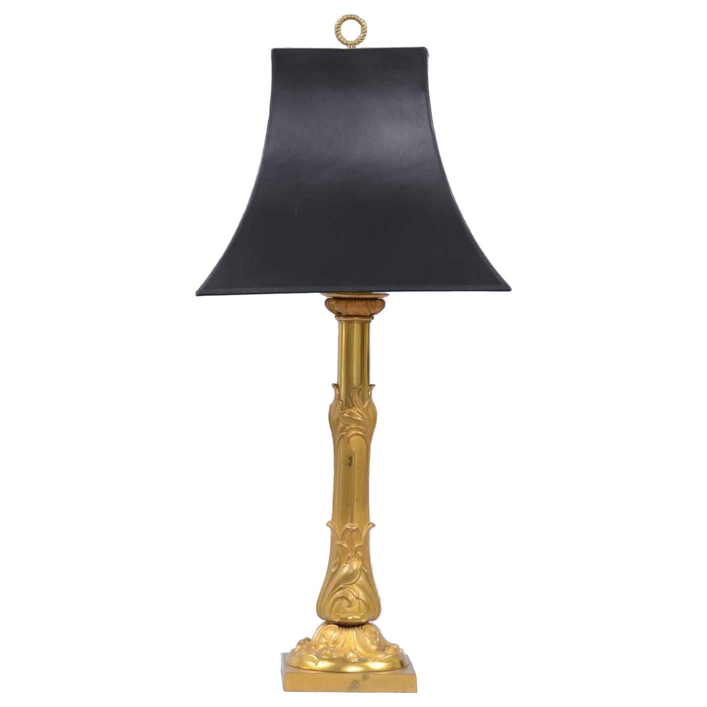 Antique Palmer & Co. Gilded Brass Lamp, circa 1835 For Sale