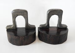 Antique Panama Railroad Iron Track Bookends - a Pair