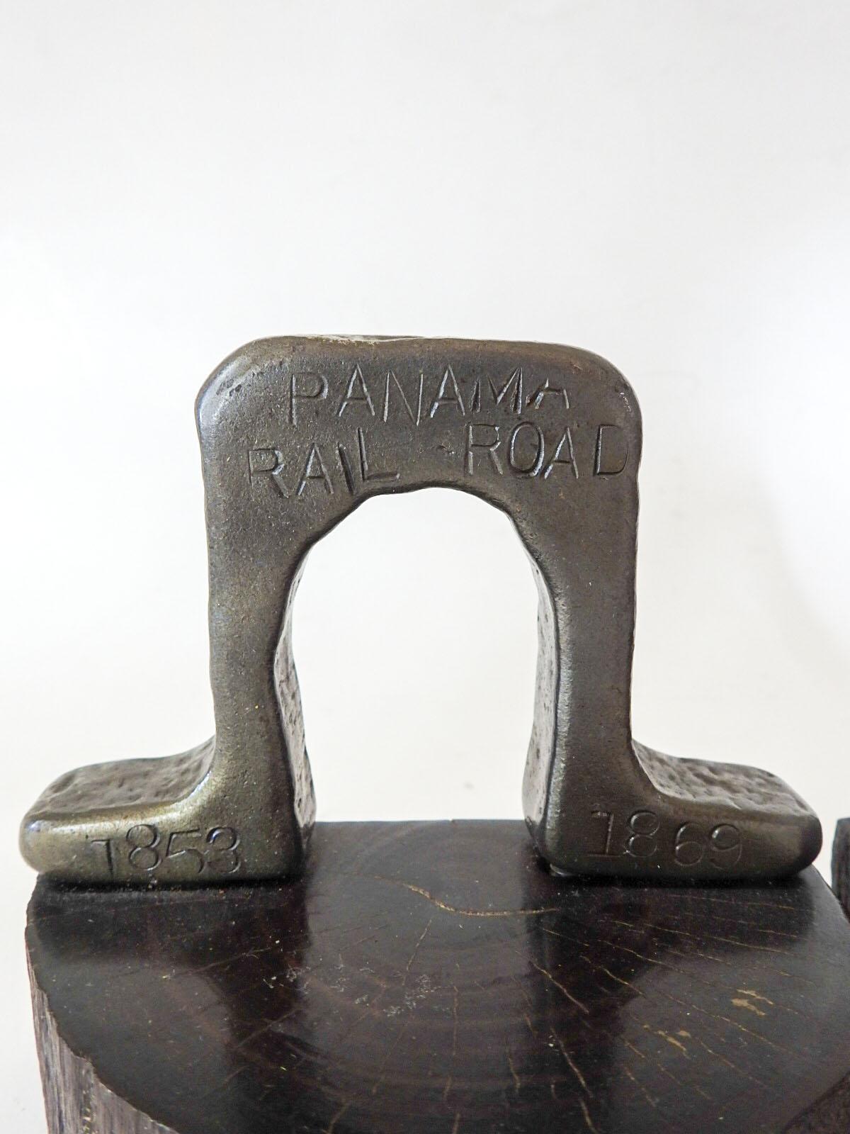 Rustic Antique Panama Railroad Iron Track Bookends - a Pair For Sale