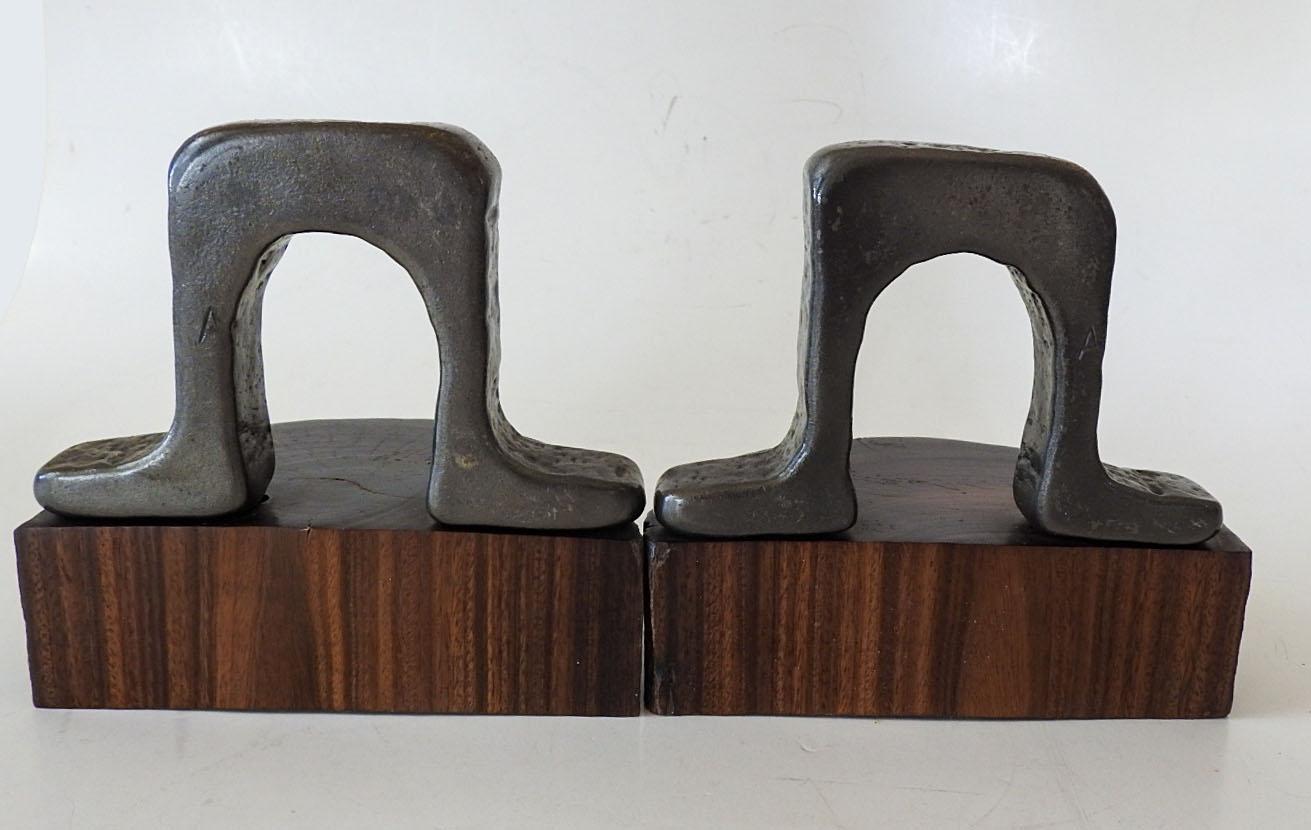 19th Century Antique Panama Railroad Iron Track Bookends - a Pair For Sale