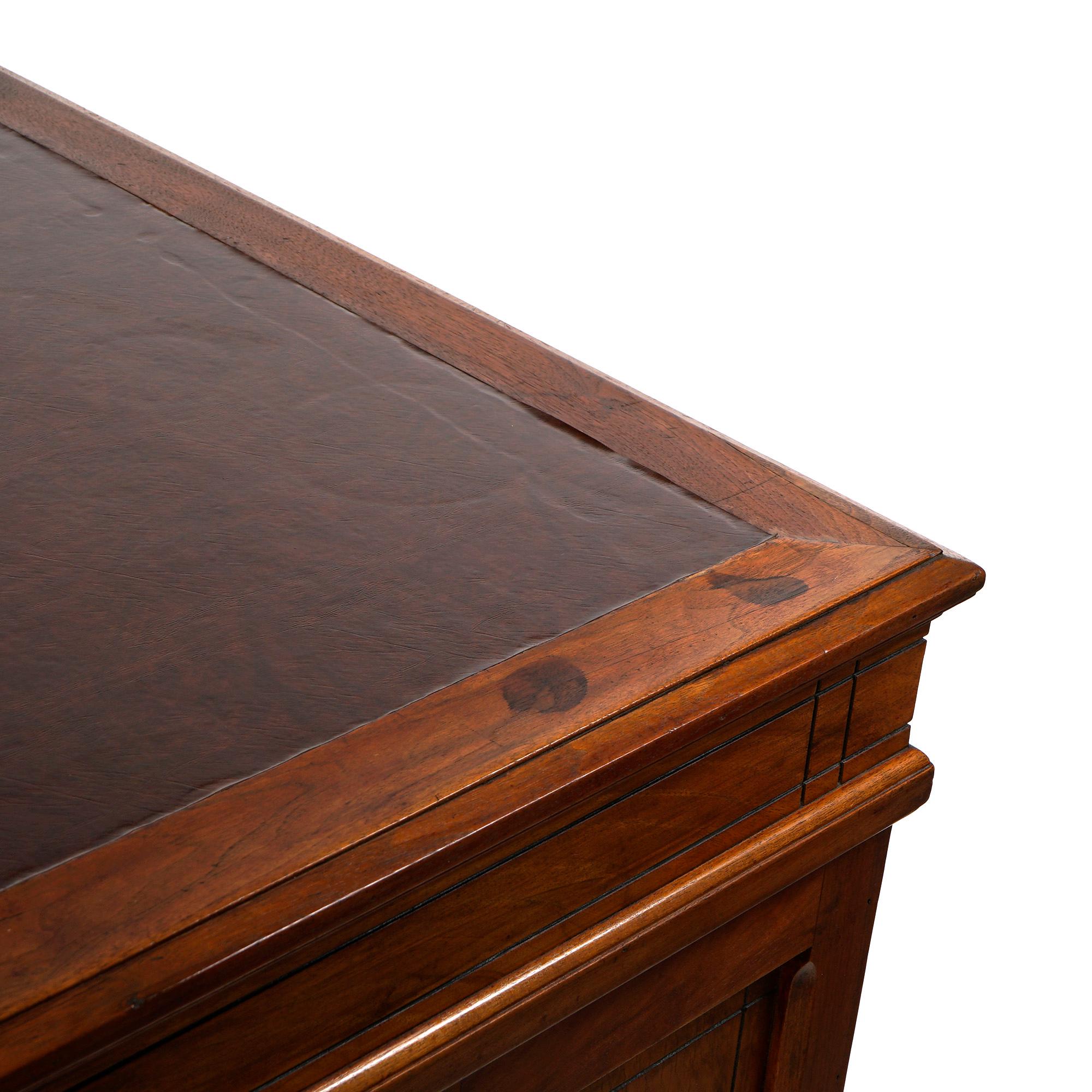 Antique Paneled Walnut Rotary Library Desk by Wooton, Indianapolis, Circa 1890 8