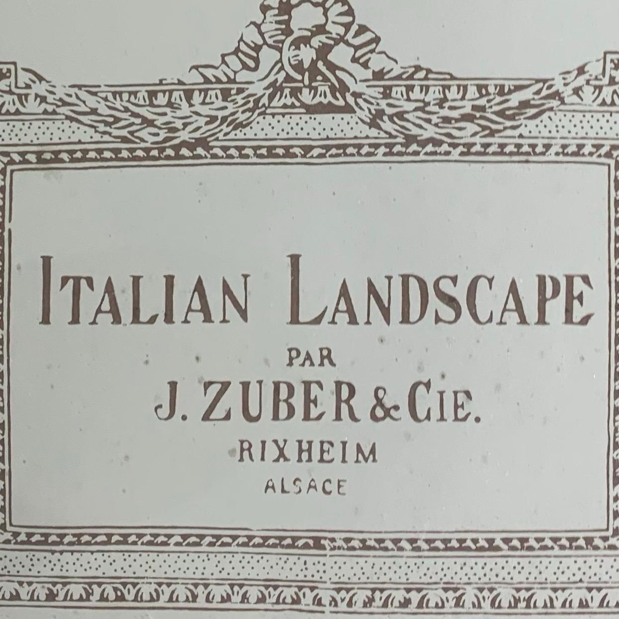 Papier peint panoramique ancien en bois de Jean Zuber:: Paysage Italien 6-9 2