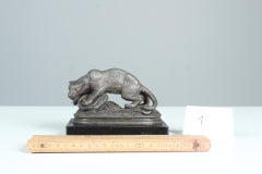 Antique Panther Sculpture, Zinc Casting, Panther on the Prowl, Around 1880