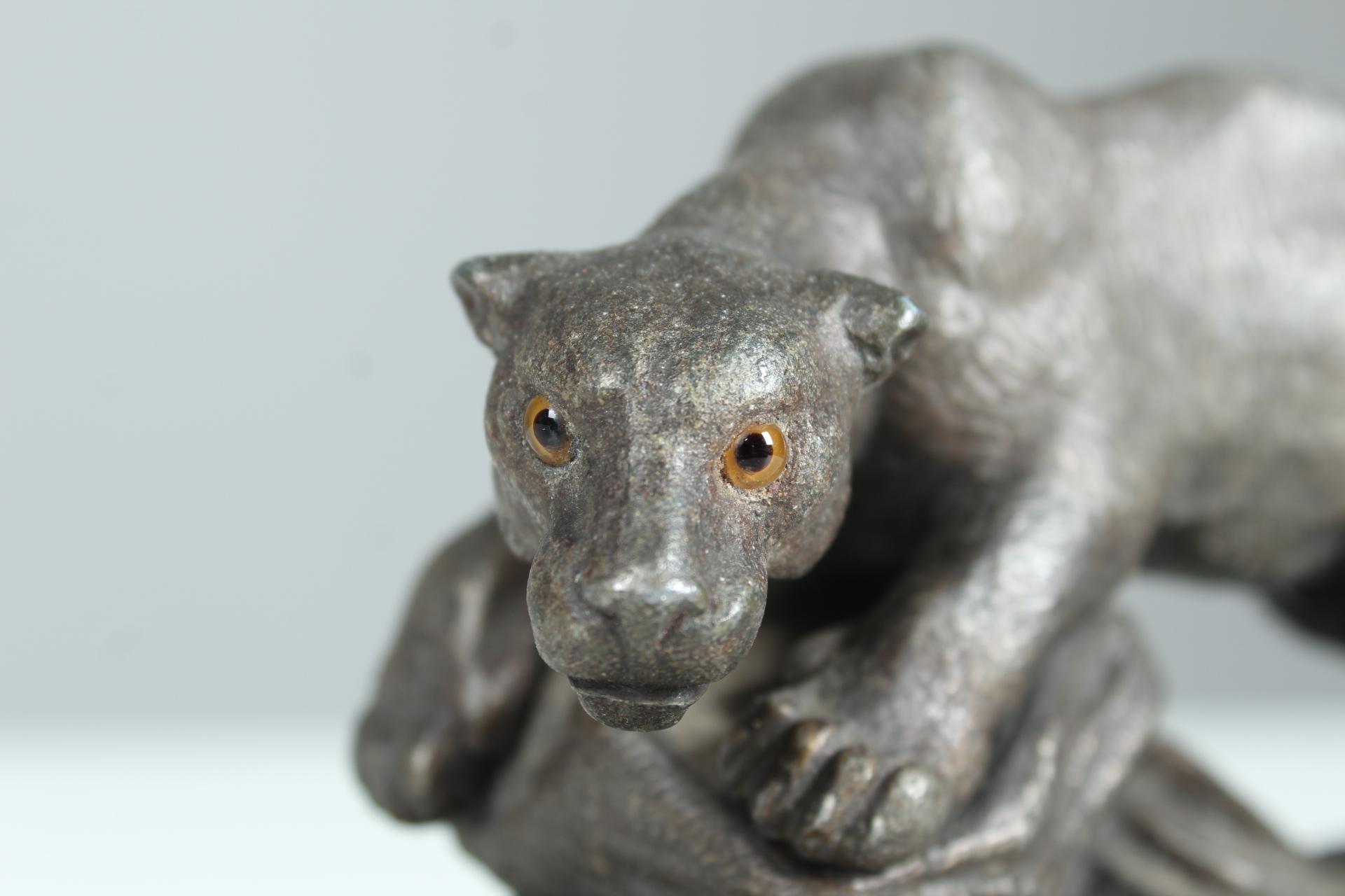 Antique Panther Sculpture, Zinc Casting, Panther on the Prowl, Around 1880 In Good Condition For Sale In Greven, DE