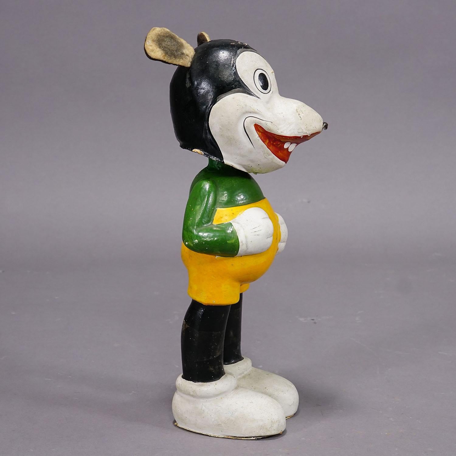 German Antique Paper Mache Bobble Head Mikey Mouse ca. 1930s For Sale