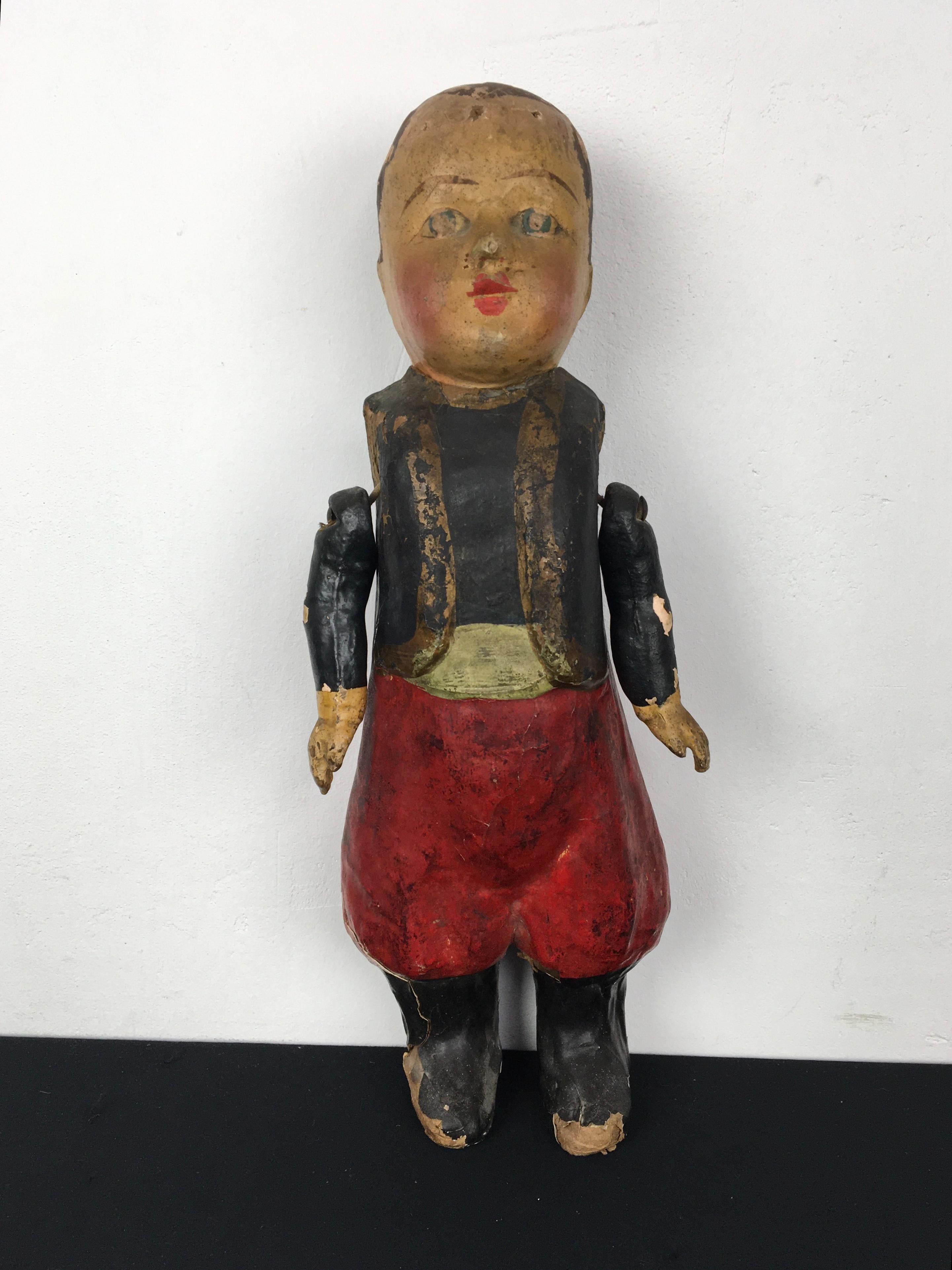 Antique Paper Mache Doll, France, 1930s For Sale 1