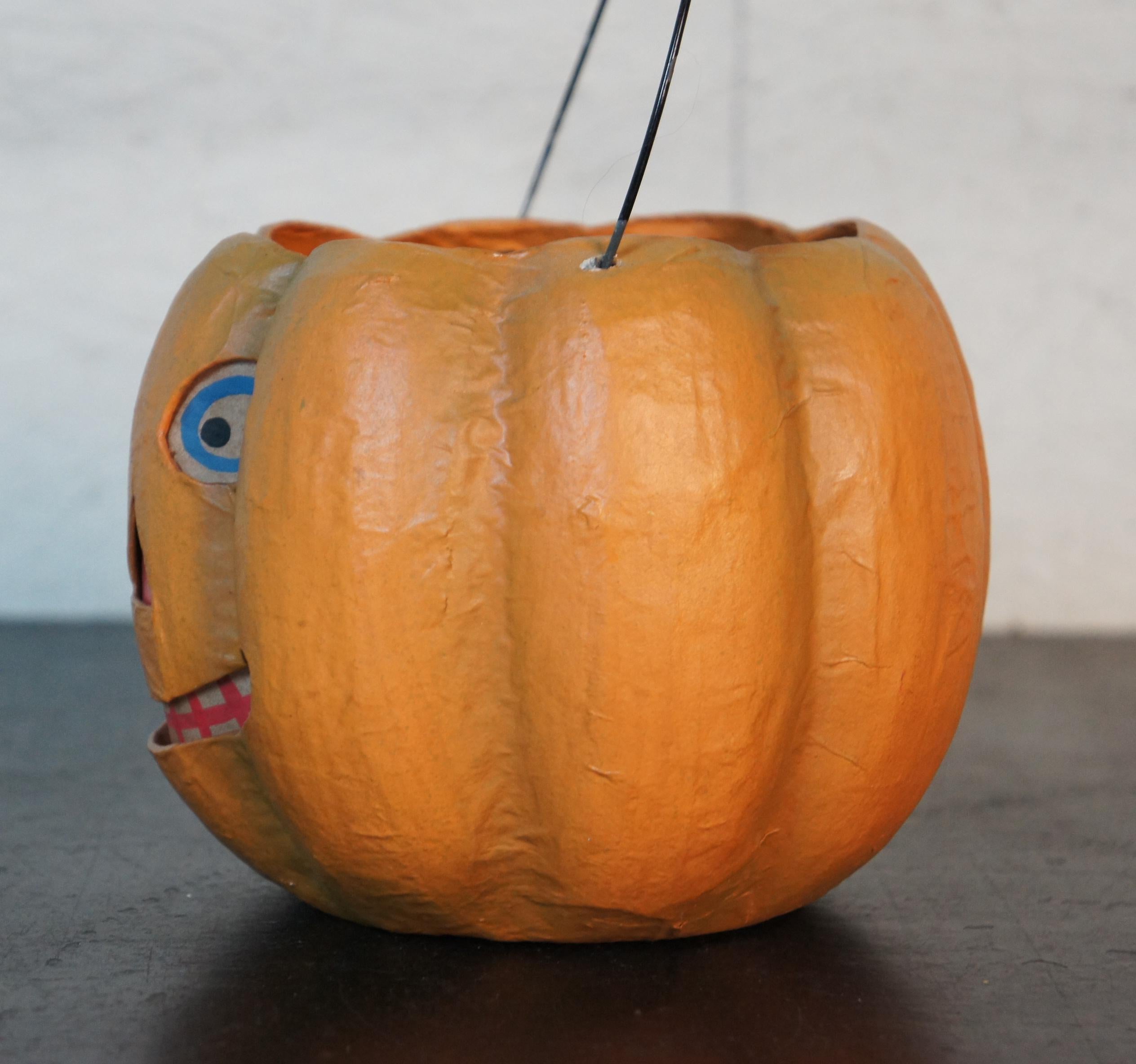 vintage paper mache pumpkins